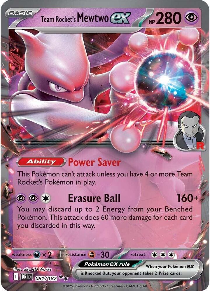 Team Rocket's Mewtwo ex 081/182 DRI